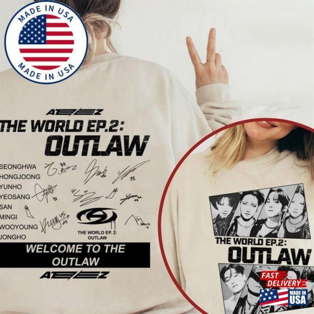 Retro Ateez The World Ep2 Shirt Sweatshirt 2 Sided